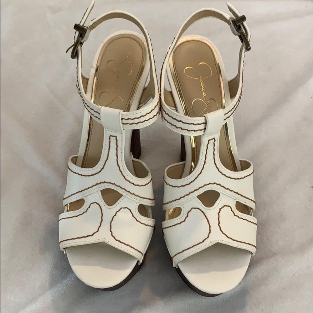 Jessica Simpson white heel